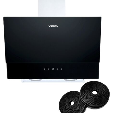 VIESTA DH600XC hotte de cuisson / hotte aspirante tête libre 60cm 320W avec commande de capteur de contrôle tactile et LED en verre noir et acier inoxydable