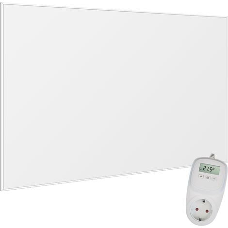 Viesta F1200 Panel Radiador de infrarrojos Carbon Crystal (última tecnología) Calefacción ultradelgado Blanco de 1200W + Viesta Termostato TH10