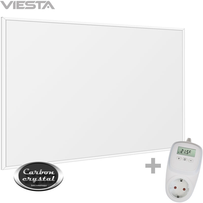 

F300 Panel Radiador de infrarrojos Carbon Crystal (última tecnología) Calefacción ultradelgado Blanco de 300W + Termostato TH10 - Viesta