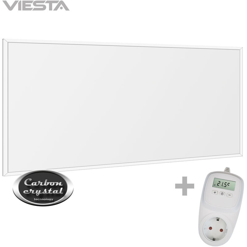 

Viesta - F450 Panel Radiador de infrarrojos Carbon Crystal (última tecnología) Calefacción ultradelgado Blanco de 450W + Termostato TH10