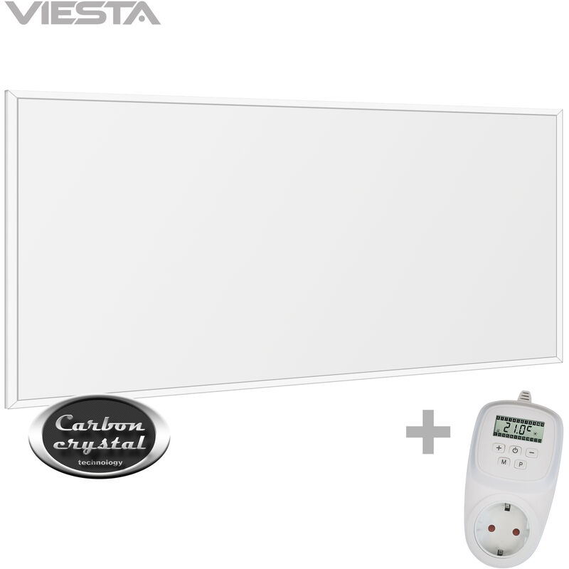 

Viesta - F450 Panel Radiador de infrarrojos Carbon Crystal (última tecnología) Calefacción ultradelgado Blanco de 450W + Termostato TH12WIFI