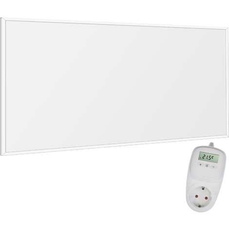Viesta F700 Panel Radiador de infrarrojos Carbon Crystal (última tecnología) Calefacción ultradelgado Blanco de 700W + Viesta Termostato TH10