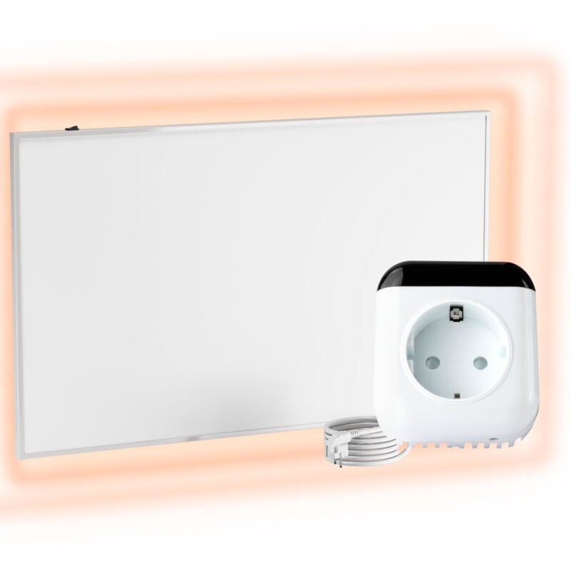 Viesta - Chauffage mural infrarouge avec thermostat [télécommande + contrôle wifi] – Radiateur mural à infrarouge – Panneau infrarouge en cristal de