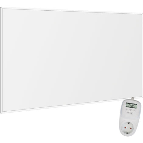 VIESTA F780 Heizpaneel infrarot Infrarotheizung Wandheizung elektrisch, ultraflache Heizplatte, Carbon Crystal, 780W, Weiß + Thermostat TH12