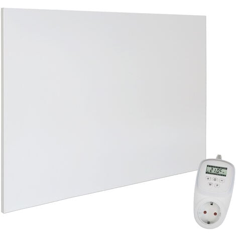 Viesta H1200 panneau de chauffage infrarouge Crystal Carbon (dernière technologie) panneau radiateur ultra mince chauffage mural blanc - 1200 watts + Viesta TH12 Thermostat