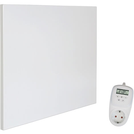 Viesta H400 Panel Radiador de infrarrojos Carbon Crystal (última tecnología) Calefacción ultradelgado Blanco de 400W + Viesta Termostato TH12