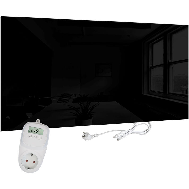 

H580-GS Convector de cristal 580 Watt, blanco + TH10 Termostato - Viesta