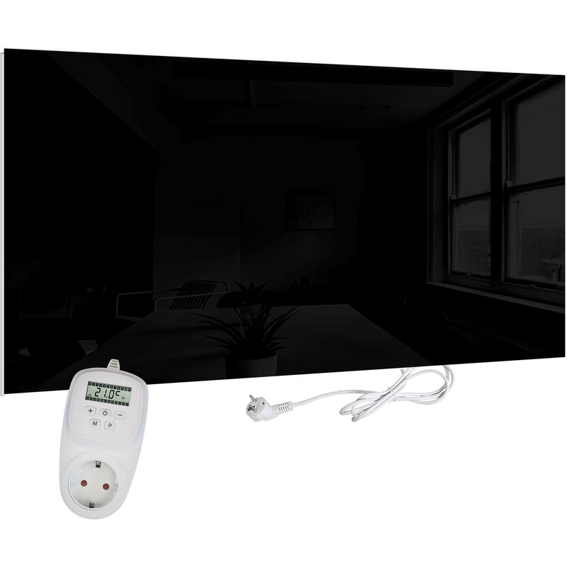 

VIESTA H580-GS Convector de cristal 580 Watt, blanco + VIESTA TH12 Termostato