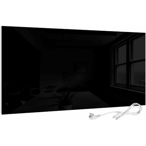 VIESTA H580-GS Glas Infrarotheizung 580W, schwarz, mit Ein-Ausschalter - Heizpaneel mit höchstem Wirkungsgrad dank Carbon Crystal Technologie, flache Glasheizung aus Sicherheitsglas,Elektroheizung mit Überhitzungsschutz
