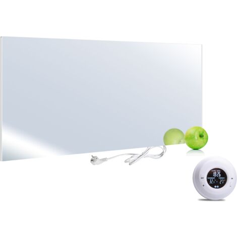 VIESTA H580-SP Specchio riscaldatore a raggi infrarossi 580 watt, termostato + VIESTA TH20