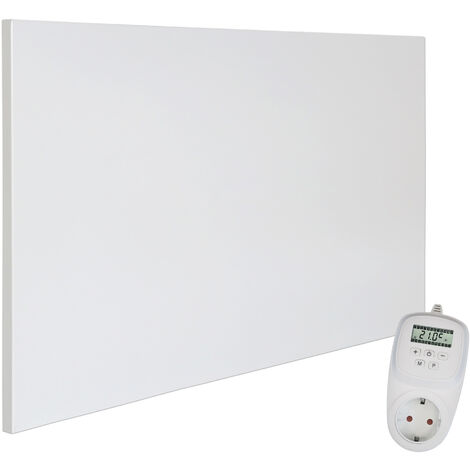 Viesta H600 Panel Radiador de infrarrojos Carbon Crystal (última tecnología) Calefacción ultradelgado Blanco de 600W + Viesta Termostato TH12