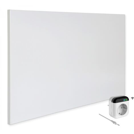 Viesta H600 Panel Radiador de infrarrojos Carbon Crystal (última tecnología) Calefacción ultradelgado Blanco de 600W + Viesta Termostato TH70WIFI