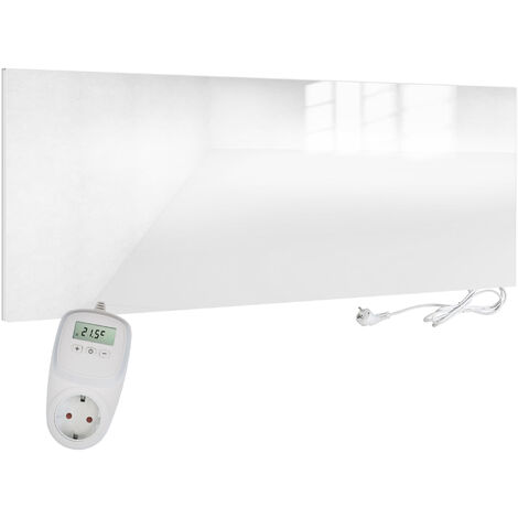 VIESTA H700-GW Chauffage infrarouge 320 watts, panneau chauffant en verre blanc avec thermostat VIESTA TH10