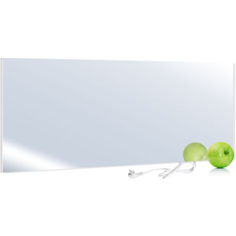 VIESTA® H700-SP Espejo Calefactor Infrarrojo [700W] – Panel de calefacción eficiente con tecnología Carbon-Crystal–Calefacción mural plana con cristal espejo para baño & salón – Elegante diseño 2 en 1