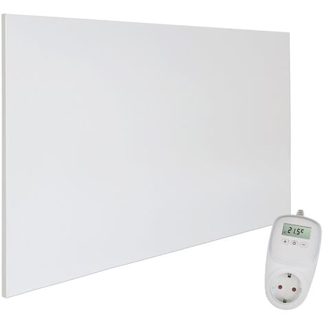 Viesta H900 panneau de chauffage infrarouge Crystal Carbon (dernière technologie) panneau radiateur ultra mince chauffage mural blanc - 900 watts + Viesta TH10 Thermostat