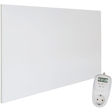 Viesta H900 panneau de chauffage infrarouge Crystal Carbon (dernière technologie) panneau radiateur ultra mince chauffage mural blanc - 900 watts + Viesta TH12 Thermostat