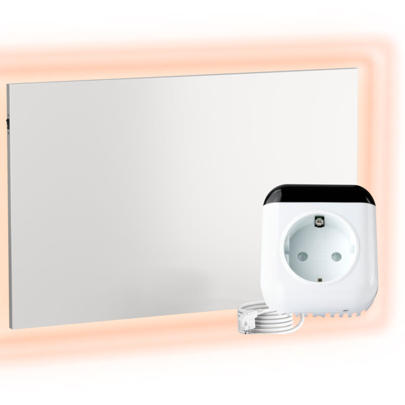 Viesta - Chauffage mural infrarouge avec thermostat [télécommande + contrôle wifi] – Radiateur mural à infrarouge – Panneau infrarouge en cristal de