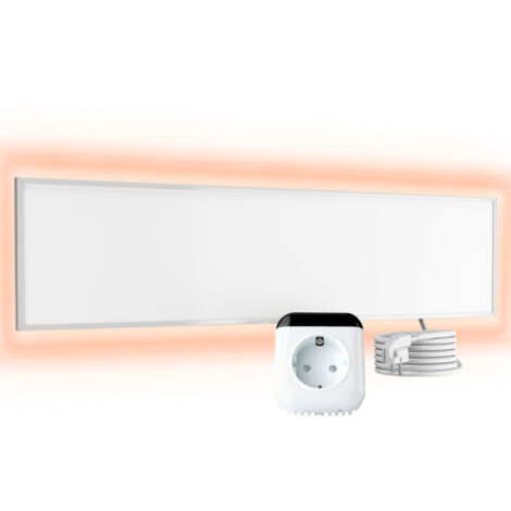 VIESTA® Infrarot Wandheizung mit Thermostat [FERNBEDIENUNG + WIFI STEUERUNG] – Infrarotheizung Kassettendecken – Carbon Crystal Infrarot Paneel App steuerbar – TH70 WIFI - 120x30 cm - 360 W