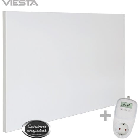 VIESTA® Infrarot Wandheizung mit Thermostat [INKL. TH10 THERMOSTAT] – Infrarotheizung Wandmontage Heizkörper – Carbon Crystal Infrarotheizung – Paneel Badezimmer geeignet – (Modell H500 - 500W)