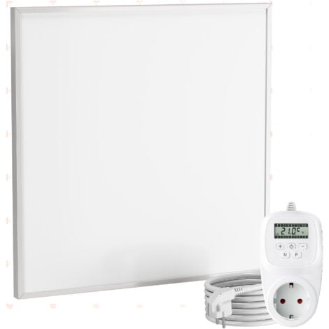 VIESTA® Infrarot Wandheizung mit Thermostat [INKL. TH12 THERMOSTAT] – Infrarotheizung Kassettendecken – Carbon Crystal Infrarotheizung – ultraflache Rasterdecken Wandheizung – 60x60 cm - 360 W