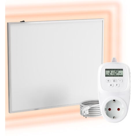 VIESTA® Infrarot Wandheizung mit Thermostat [INKL. TH12 THERMOSTAT] – Infrarotheizung Wandmontage Heizkörper – Carbon Crystal Infrarotheizung – Paneel Badezimmer geeignet – (Modell F300 - 300W)