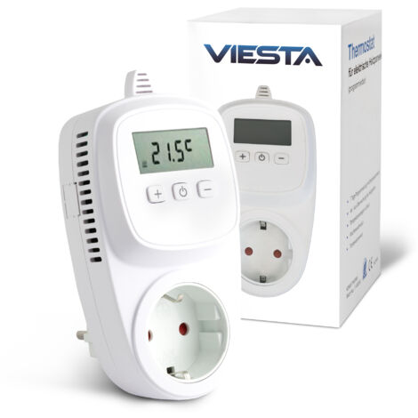 VIESTA® TH12 WiFi-Steckdosenthermostat (230 V/3600 W) – Intelligentes WLAN-Thermostat mit App-Steuerung, 7-Tage-Programm, Frostschutz & EEPROM-Speicher – für Heizungen & Elektrogeräte