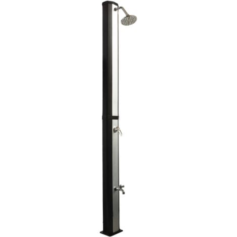 VIESTA VSD35FS douche solaire noir avec réservoir d'eau résistant aux UV de 35 litres - avec lave-pieds et pomme de douche de pluie réglable