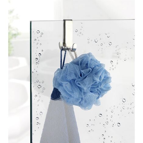 VIESTE Crochet de serviette, double poignée pour fixation à la porte de douche - WENKO