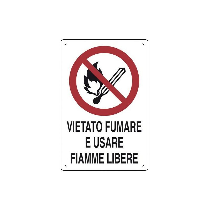 Image of Vietato fumare e usare fiamme libere cartelli da cantiere polionda