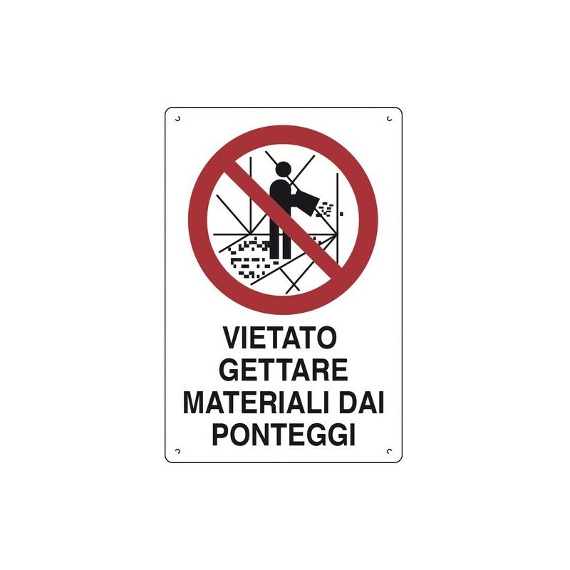 Image of D&v Verona Srl - vietato gettare materiale dai ponteggi cartelli da cantiere polionda