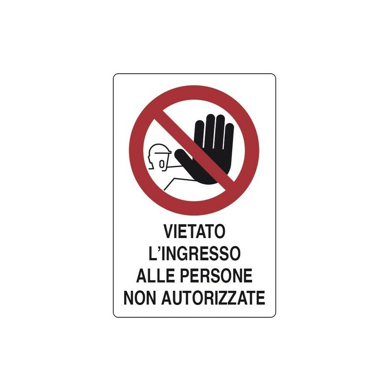 Image of D&v Verona Srl - vietato l'ingresso alle persone non autorizzate segnaletica linea privata e dieviti Plastica 30X20