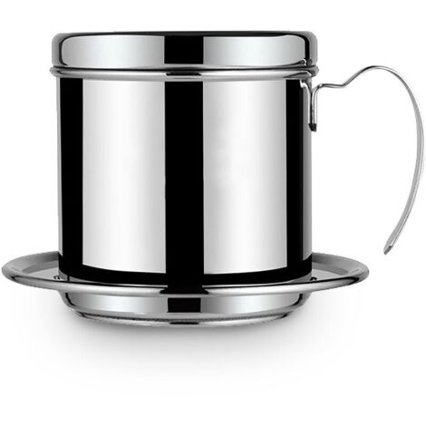 Vietnamese Coffee Filter Pot Stainless Steel Drip Coffee Kettle Paperless … (Silver)