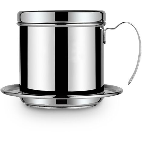 Vietnamesische Kaffeefilterkanne aus Edelstahl, papierlos … (Silber)