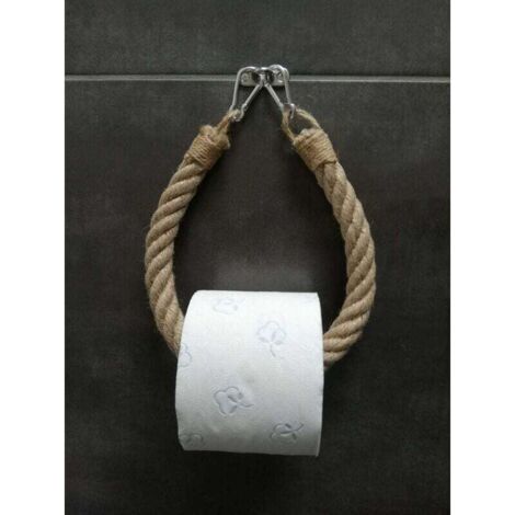 Vieux distributeur de papier toilette - Porte-serviettes - Corde - Style industriel - MADE IN FRANCE