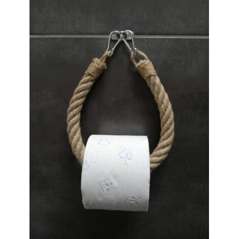 Vieux distributeur de papier toilette - Porte-serviettes - Corde - Style industriel - MADE IN FRANCE