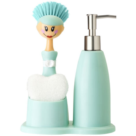 VIGAR Dolls Set lavello con Pennello, Spugna e dosatore per Sapone, Blu, Dimensiones: 17,5 x 11 x 24 cm, 6 unità