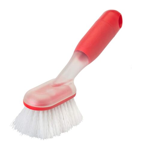 Vigar - Spazzola per la pulizia - Collezione Rengo - 21,5 x 6 x 12 cm - Dispenser di sapone e manico ergonomico - Ideale per stoviglie, vestiti o bagno - Rosso