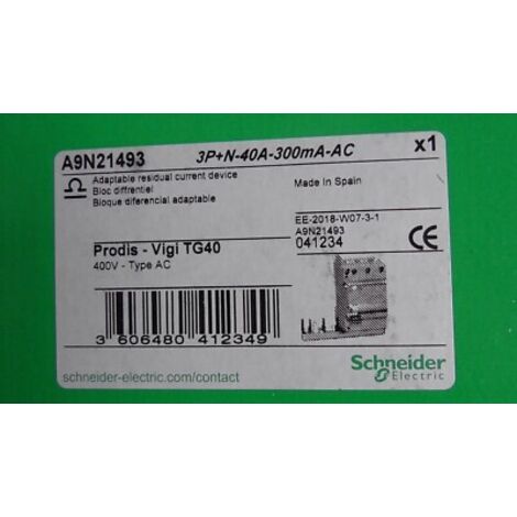 VIGI TG40 3P+N 40A 300mA-AC SCHNEIDER A9N21493 BLOC DIFFERENTIEL ( DT40 )
