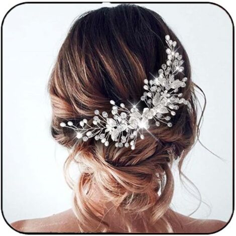 vigne cheveux mariage fleur accessoire cheveux femme pour femmes et filles (argent)