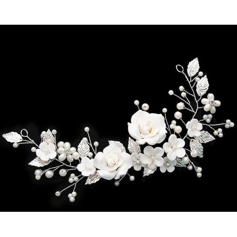 vigne De Cheveux Mariage Motif Floral Avec Perles Serre-tte Pour Marie Pour Femme Et Fille