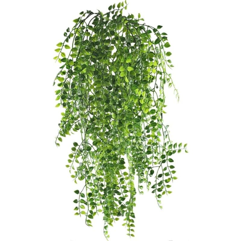 Xidjuikm - Vigne de lierre artificielle 2 pièces plantes de vigne suspendues artificielles faux plastique vert lierre guirlande pour mariage tenture