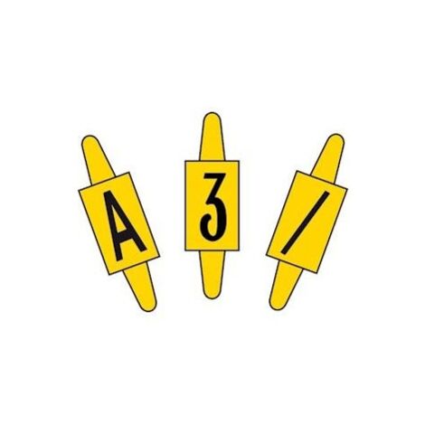 Vignette alu format 23x40mm jaune marquage noir lettre C pour pancarte APR EDF CATU AF-C-J