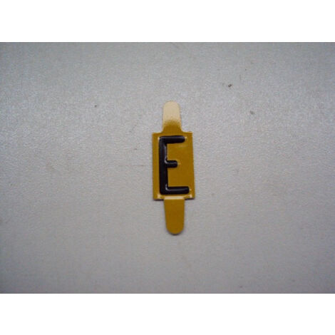 Vignette format 13 x 20mm lettre E pour inscription sur les pancartes à fentes type EDF (APR) réf CATAEEJ