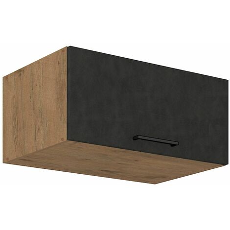 Vigo Aufsatzschrank Hochschrank 80 cm Eiche Lancelot Matera Grau Küchenzeile