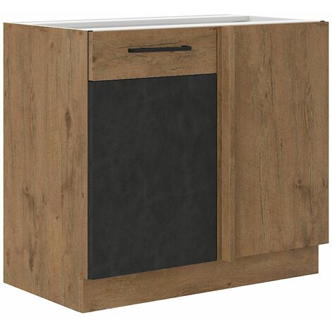Vigo Eckunterschrank 105 cm Eiche Lancelot Matera Grau Küchenzeile Einbauküche