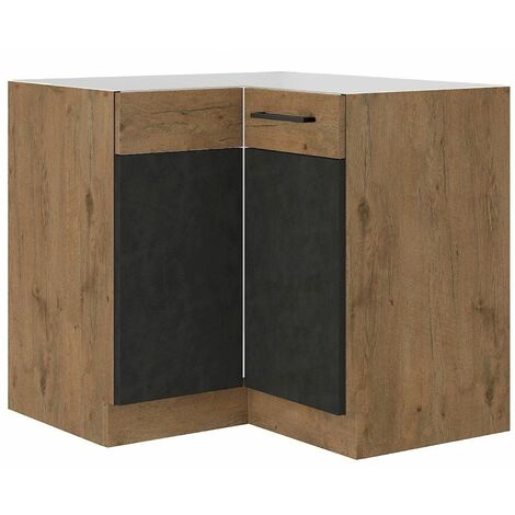 Vigo Eckunterschrank 90x90 cm Eiche Lancelot Matera Grau Küchenzeile Einbauküche