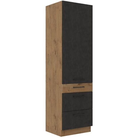 Vigo Hochschrank 60 cm Eiche Lancelot Matera Grau Küchenzeile Küchenblock Küche