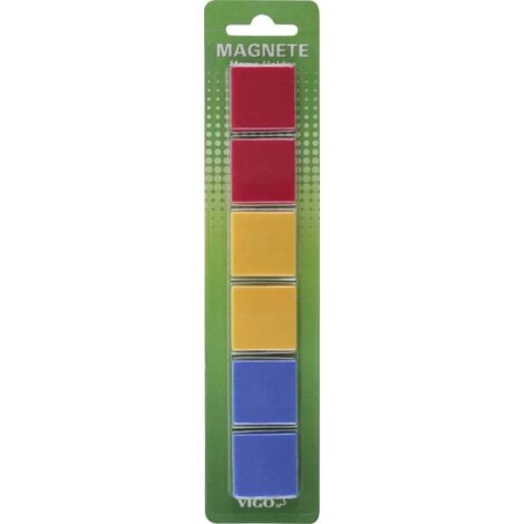 Vigo Magnete für Magnettafeln 5er Pack, bunt, quadratisch Magnettafeln