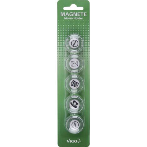 Vigo Magnete für Magnettafeln 6er Pack, Message, rund Magnettafel & Pinnwand