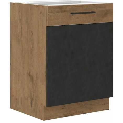 Vigo Unterschrank 60 cm Eiche Lancelot Matera Grau Küchenzeile Küchenblock Küche